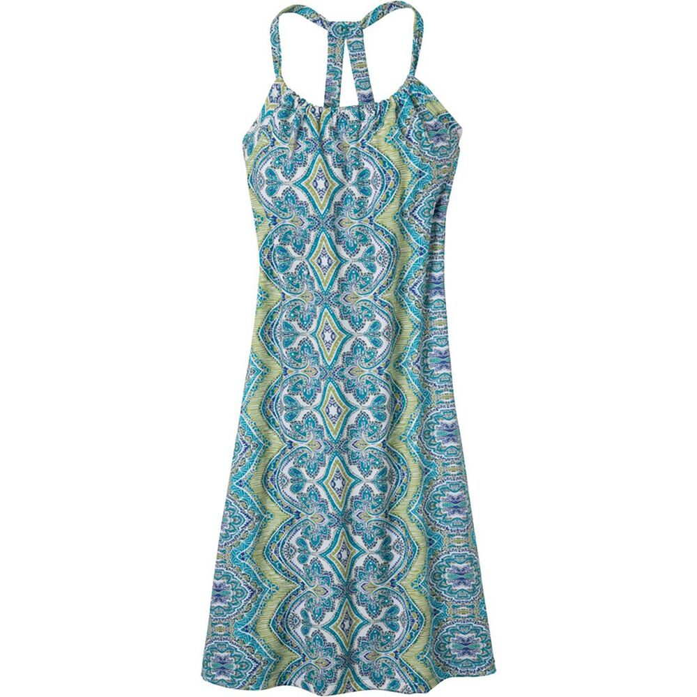 prAna Quinn Dress Shelf Bra Mini Floral Scoop A Line Tank Racerback Green M
